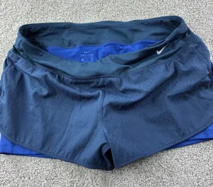 Nike Dri Fit Womens XL Running Short Blue Drawstring Athletic Active Performance thumbnail 1