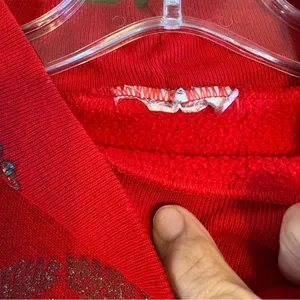 Vintage USA Nutcracker Graphic Christmas Sweater Red Holiday Bow Wreath Glitter thumbnail 6