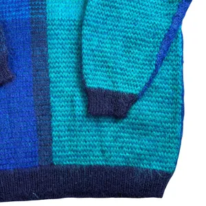 Angora (MH) Blend Sweater Women‎ Medium Blue Purple Colorblock Vtg Paul Harris thumbnail 4