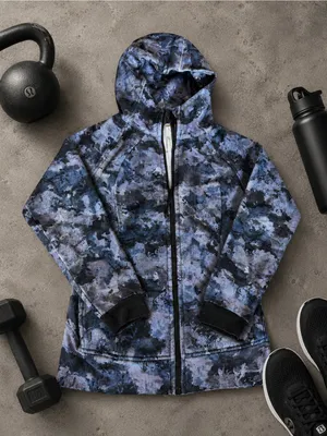 Lululemon Scuba Full Zip Hoodie Screen Camo Multi Size 10 NWOT RARE thumbnail 2