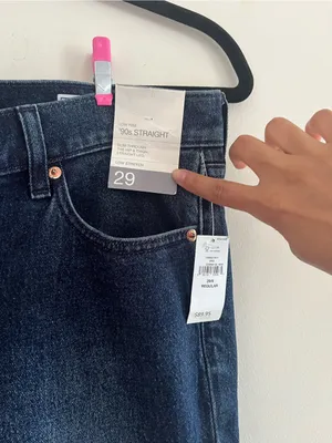 GAP Jeans Womens 29 Blue 90s Straight Low Rise Dark Wash Minimalist Capsule NWT thumbnail 3
