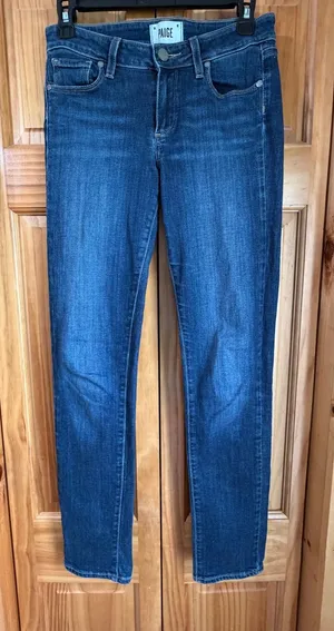 PAIGE Women Skinny Jeans‎ Sz 26 Dark Wash Indigo Blue Stretch Denim NWT New thumbnail 1