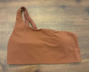 Lululemon Ribbed Nulu Asymmetrical Yoga Bra 8 Roasted Brown A/B Cup One shoulder thumbnail 1