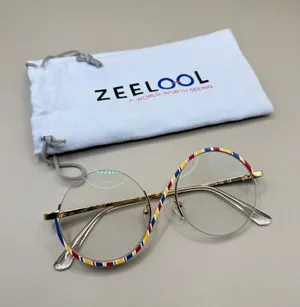 Zeelool Round Glasses with Multicolor Stripe Frame, unknown prescription thumbnail 1