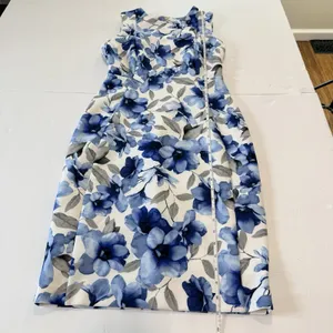 Calvin Klein Blue Floral Stretch Scuba Sleeveless Sheath Dress Office Wedding 6 thumbnail 8