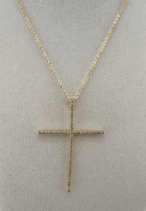 Gold Plated Trendy Long Cross thumbnail 1