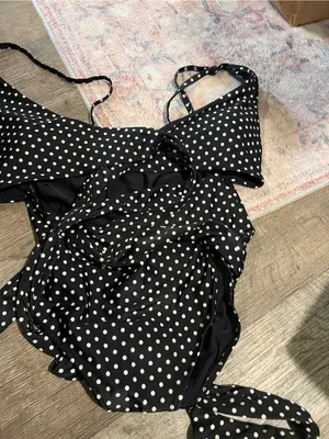 Aerie Black Polka Dot One-Piece Swimsuit thumbnail 7