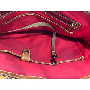 Dooney & Bourke Burgundy Two Tone Leather Zip Zip Satchel thumbnail 6