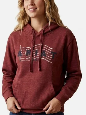 Ariat Real Red American Crewneck Sweatshirt Hoodie Women’s Medium thumbnail 1
