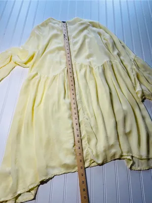 Anthropologie LACAUSA‎ Butter Yellow Sunday Seashell Babydoll Tunic Dress thumbnail 12