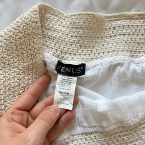 Venus White 100% Cotton Maxi Skirt Crochet Waist Boho Medium Quiet Luxury Beachy thumbnail 5