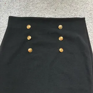 SHEIN Black Bodycon Mini Skirt with Button Accents thumbnail 3