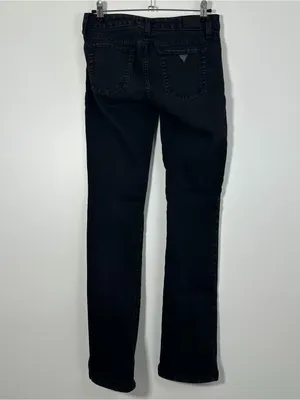 GUESS Starlet Straight Jeans Women’s 27 Black Stretch Denim Mid Rise thumbnail 3