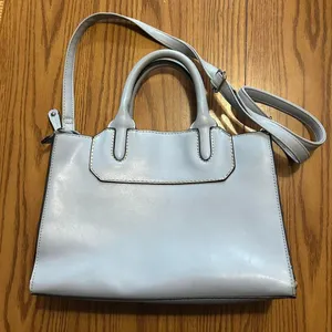 Light Baby Blue London Fog Leather Shoulder Bag Purse thumbnail 3