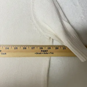 Pendleton Mock Neck Short Sleeve Sweater White Cotton Blend Women’s Size M thumbnail 7