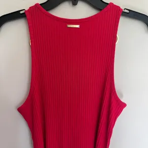 Michael‎ Michael Kors Ribbed Knit Midi Dress Red Pink Ring Shoulder Belted Small thumbnail 13