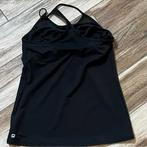 Fabletics black scoop neck athletic workout tank thumbnail 3