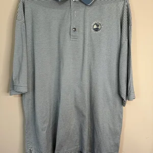 Callaway Pebble Beach men’s size XL striped golf shirt, muted green/blue, good condition thumbnail 1