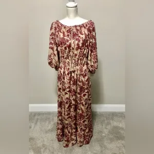 Boho off shoulder floral maxi thumbnail 7