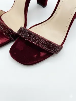 White House Black Market heels burgundy ankle toe straps. Size 8M thumbnail 2