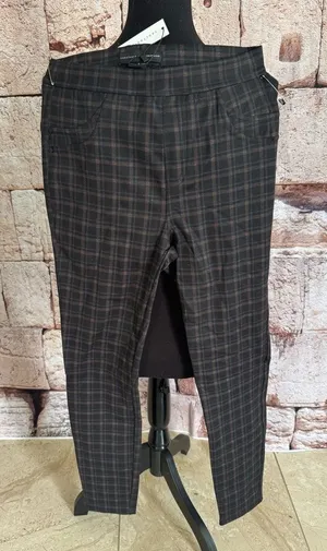 Sanctuary x Anthropologie Black and Brown Plaid Pants NWT WOMENS SIZE SMALL thumbnail 1