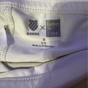 Lucky in Love x KSwiss White Layered Women's Skort golf tennis size small thumbnail 4