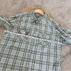 Carhartt Women’s Roll Tab 3/4 Sleeve Button Up Shirt Top Plain in Green XL thumbnail 10