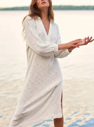 Free People Beach Pacific Knit Maxi Dress Size L thumbnail 1