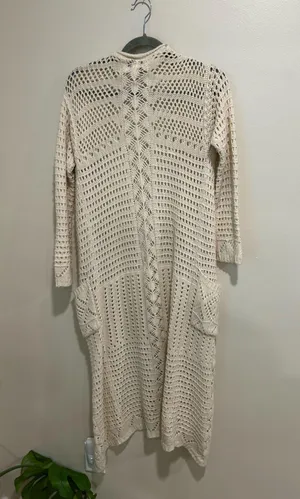 Bohemian small long crochet cardigan thumbnail 8