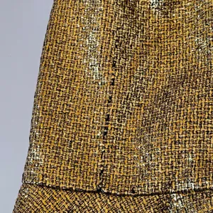 Mestiza New York Jody Metallic Gold Tweed‎ Square Neck Flutter Hem Midi Dress 2 thumbnail 11