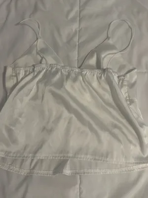 Shein White Silk Top Tank thumbnail 3