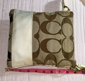 Vintage Coach Tan Signature Monogram Canvas Crossbody Bag thumbnail 9