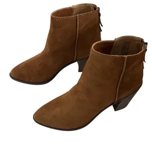 BP. Heath Suede Leather Ankle Boots Cognac Brown Sz 8.5 Block Heel Western Boho thumbnail 2
