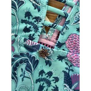 NWT Nanette Lepore Floral‎ Plunge One Piece Swimsuit Size 4 thumbnail 4