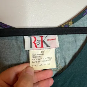 Y2K 1990's green floral tie back maxi dress thumbnail 4