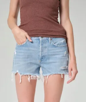 Agolde Parker Vintage Cut Off Distressed Shorts in Swapmeet‎ Light Wash Sz 25 thumbnail 1