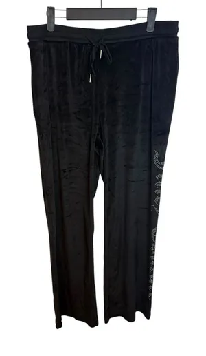 Juicy Couture Black Velour Spellout Y2K Sleep Pants thumbnail 1