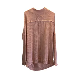 We The Free pink ribbed oversized mock-neck sweater Medium thumbnail 3