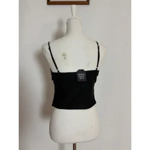 Steel Mill Black Mesh Ruffle Front Cami Tie Crop Top Sz L Fairy Fairycore Grunge thumbnail 5