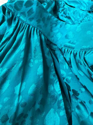NWT Anthropologie Halter Neck Jacquard Mini Dress Teal Removable Belt Large thumbnail 5