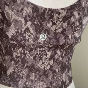 Lululemon Align Tank Top Grey Brown Snakeskin Animal Print Crop V-Neck‎ Yoga Bra thumbnail 11