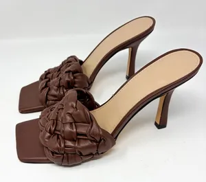 NWOT Marc Fisher Women's Draya Braided Mule Sandals Brown Size 7.5 thumbnail 1