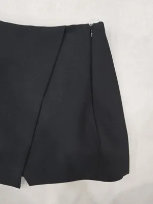 New Zara Black Asymmetric Wrap Mini Skort Size XS thumbnail 3