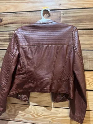 Xhilaration Leather Brown Jacket thumbnail 4