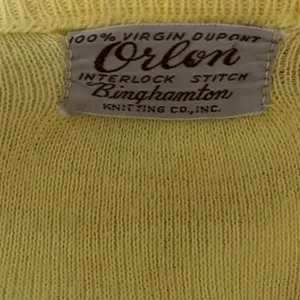Vintage 100% Orlon Acrylic V Neck Sweater Binghamton‎ Knitting Yellow thumbnail 5