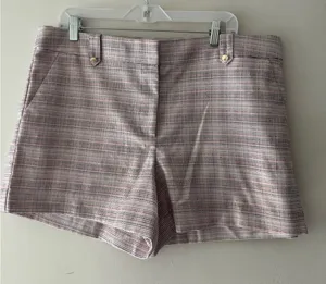 LOFT Button‎ Tab Riviera Shorts with 4 Inch Inseam Red and White thumbnail 1