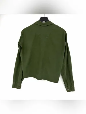 VTG Military Long Sleeve *Custom Cropped Green M thumbnail 5