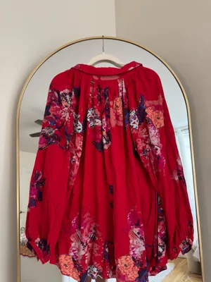 Free People Tunic Top Red Floral thumbnail 2