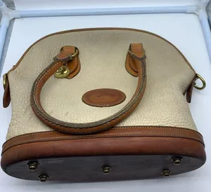 DOONEY And BOURKE white pebbled leather vintage tote bag thumbnail 5