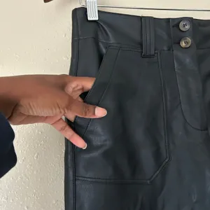 Maeve by Anthropologie Black Faux Leather High Waisted Pants US Size 8 thumbnail 9
